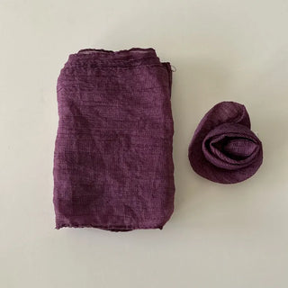 Lia Rose Brooch See-through Wrinkle Long Scarf