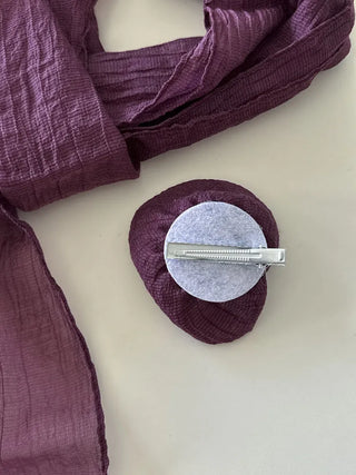 Lia Rose Brooch See-through Wrinkle Long Scarf