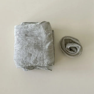 Lia Rose Brooch See-through Wrinkle Long Scarf