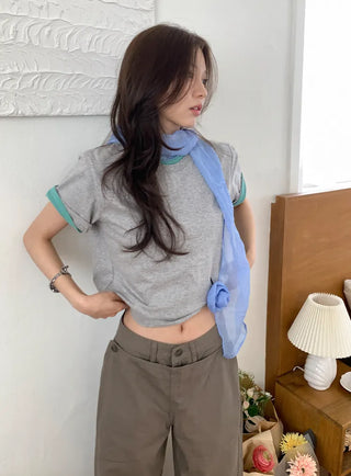 Lia Rose Brooch See-through Wrinkle Long Scarf
