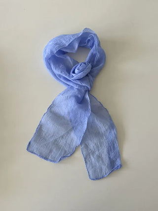 Lia Rose Brooch See-through Wrinkle Long Scarf