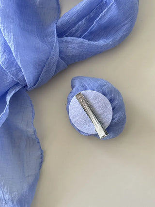 Lia Rose Brooch See-through Wrinkle Long Scarf