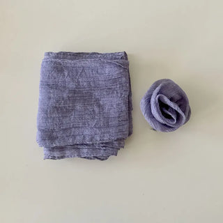 Lia Rose Brooch See-through Wrinkle Long Scarf