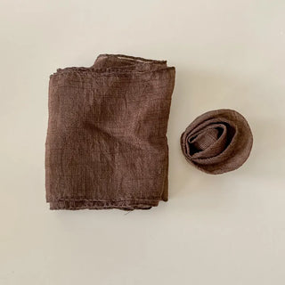 Lia Rose Brooch See-through Wrinkle Long Scarf