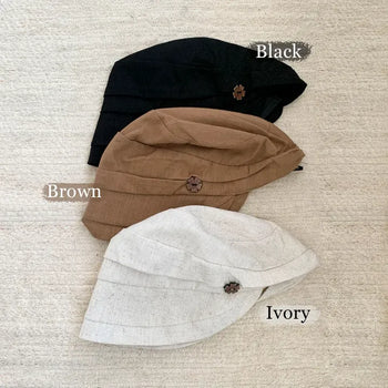 Oat Linen Antique Flower Bucket Hat