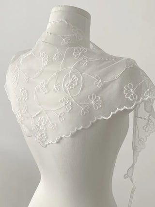 Dori Flower Chiffon See-through Triangle Scarf 7 Types