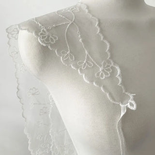 Dori Flower Chiffon See-through Triangle Scarf 7 Types