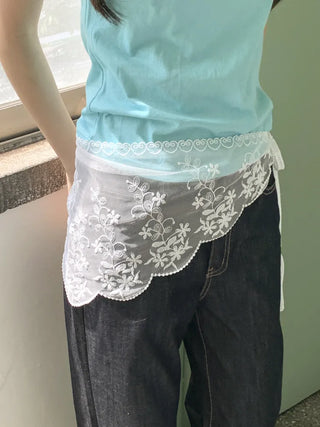 Dori Flower Chiffon See-through Triangle Scarf 7 Types