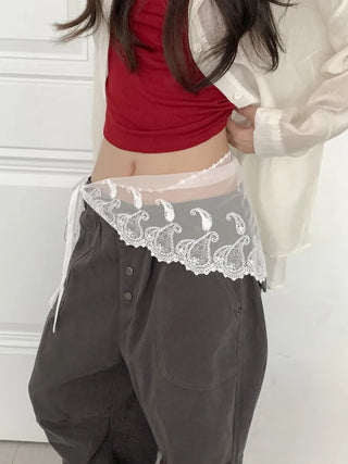 Dori Flower Chiffon See-through Triangle Scarf 7 Types