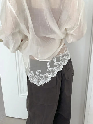 Dori Flower Chiffon See-through Triangle Scarf 7 Types