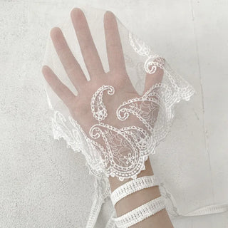 Dori Flower Chiffon See-through Triangle Scarf 7 Types