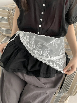 Dori Flower Chiffon See-through Triangle Scarf 7 Types
