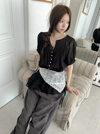 Dori Flower Chiffon See-through Triangle Scarf 7 Types
