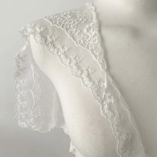 Dori Flower Chiffon See-through Triangle Scarf 7 Types