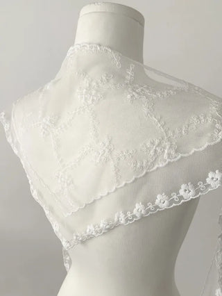 Dori Flower Chiffon See-through Triangle Scarf 7 Types
