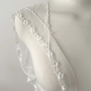 Dori Flower Chiffon See-through Triangle Scarf 7 Types