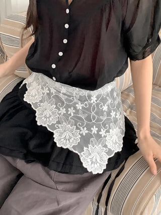 Dori Flower Chiffon See-through Triangle Scarf 7 Types