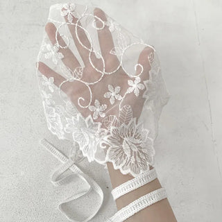 Dori Flower Chiffon See-through Triangle Scarf 7 Types