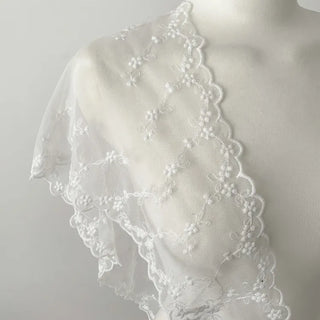 Dori Flower Chiffon See-through Triangle Scarf 7 Types