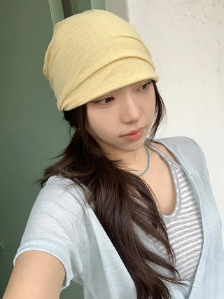 Soft Drape Stripe Loose Beanie Hat