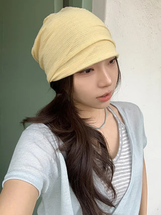 Soft Drape Stripe Loose Beanie Hat