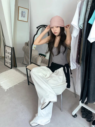 Soft Drape Stripe Loose Beanie Hat