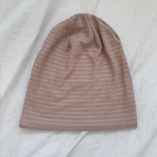 Soft Drape Stripe Loose Beanie Hat