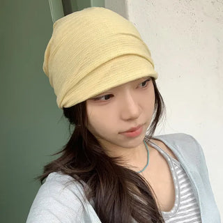 Soft Drape Stripe Loose Beanie Hat