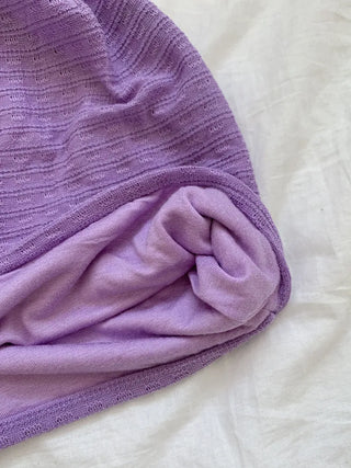 Soft Drape Stripe Loose Beanie Hat