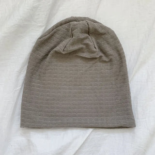 Soft Drape Stripe Loose Beanie Hat