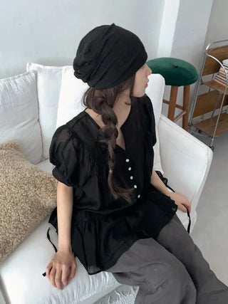 Soft Drape Stripe Loose Beanie Hat