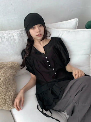 Soft Drape Stripe Loose Beanie Hat