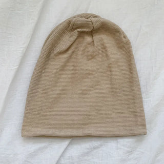 Soft Drape Stripe Loose Beanie Hat
