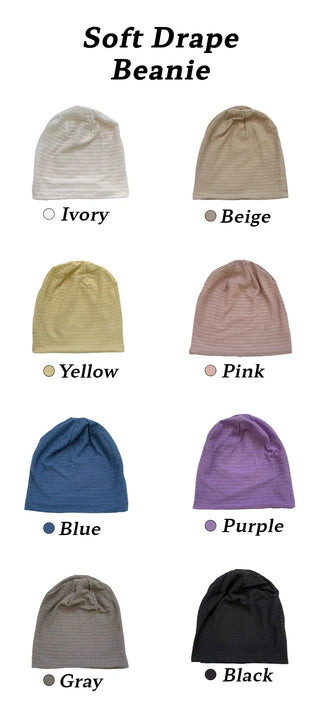 Soft Drape Stripe Loose Beanie Hat