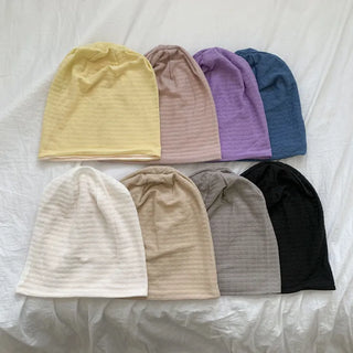 Soft Drape Stripe Loose Beanie Hat