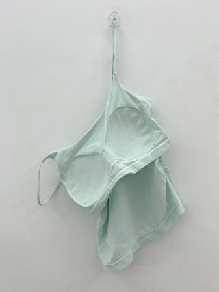 Slim Shirred Basic Bralette Inner Sleeveless Cap Strap Sleeveless