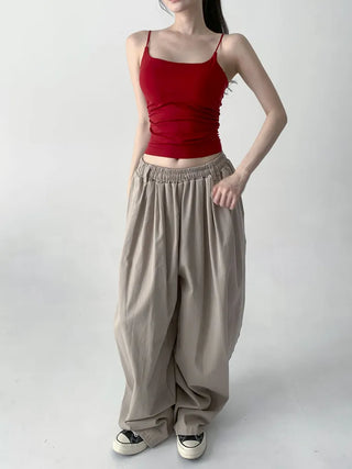 Slim Shirred Basic Bralette Inner Sleeveless Cap Strap Sleeveless