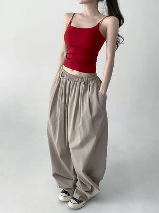 Slim Shirred Basic Bralette Inner Sleeveless Cap Strap Sleeveless
