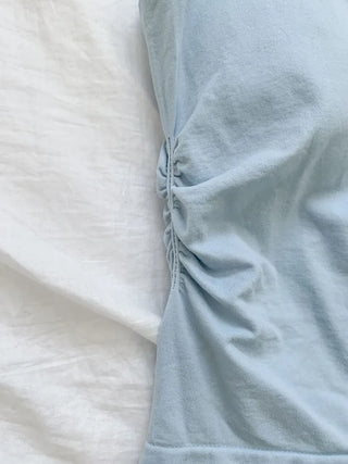 Slim Shirred Basic Bralette Inner Sleeveless Cap Strap Sleeveless