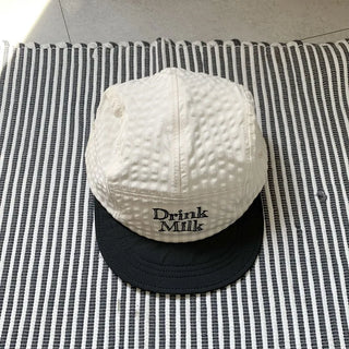 Milk Color Block Check Anorak String Camp Cap