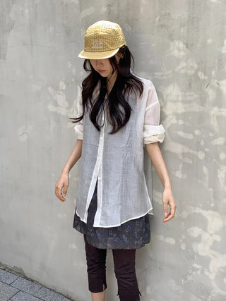 Milk Color Block Check Anorak String Camp Cap