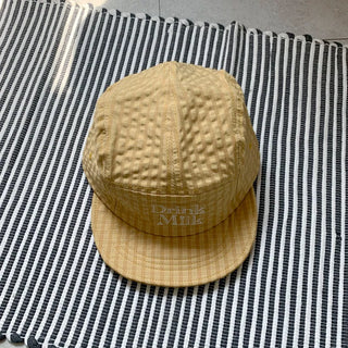 Milk Color Block Check Anorak String Camp Cap