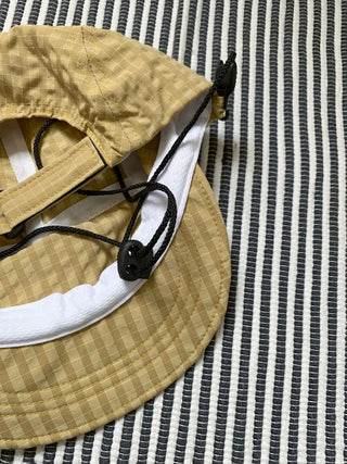 Milk Color Block Check Anorak String Camp Cap