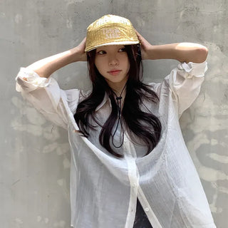Milk Color Block Check Anorak String Camp Cap