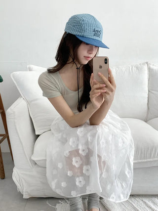 Milk Color Block Check Anorak String Camp Cap