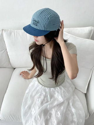 Milk Color Block Check Anorak String Camp Cap