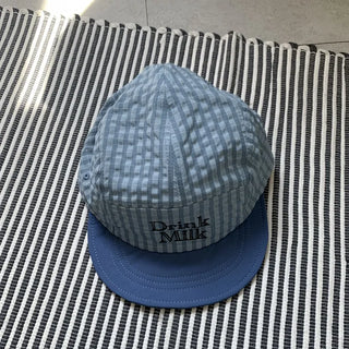 Milk Color Block Check Anorak String Camp Cap