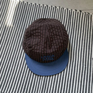 Milk Color Block Check Anorak String Camp Cap