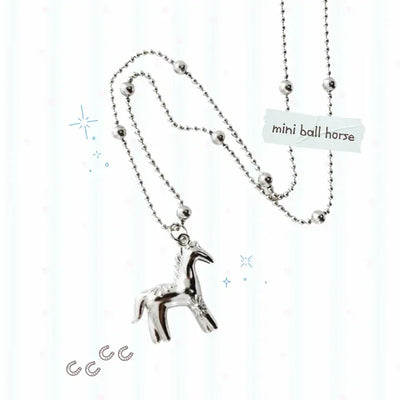 Mini Ball Hose Silver Pendant Surgical Steel Necklace