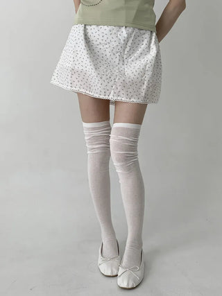 See-through Elastic Over-the-Knee Socks Pleated Warmer Long Socks